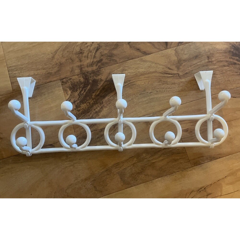 Vintage 1980s Yaffa Do Re Mi White Hook Rack Plastic Wall Door Hooks Pop Art